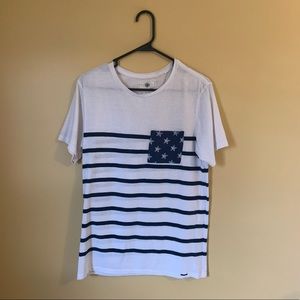 ON THE BYAS Stars and Stripes Tee - S/White/pocket